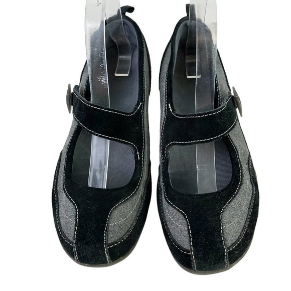 Lands End Womens Mary Janes Loafers Flats Sporty Casual Gray Black Shoes sz 8.5 - Picture 3 of 16